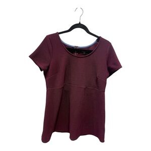 Motherhood Maternity Chic Rich Burgundy Short Sleeve Top Size: L
